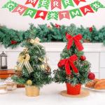 Mini-Weihnachtsbaum-Topf-Dekoration, die perfekte festliche Dekoration für jeden Raum, Mini-Weihnachtsbaum mit LED-Lichtern, für Zuhause, Tisch und Wohnzimmer (blau)