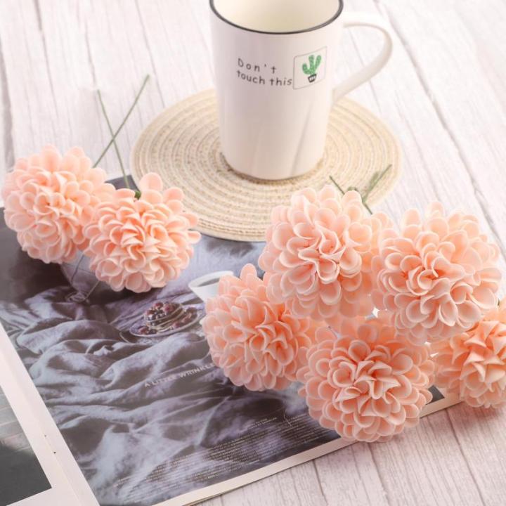 , 20 stuks dahlia-bloemen met bladeren en stelen, doe-het-zelf roze dahlia-schuim bloem voor bruiloft, boeketten, bloemen, centerpieces, arrangementen feesttafels,