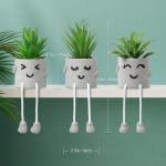 3 stuks kunstmatige vetplanten, echte planten met potten, emotioneel cement, potplant met hangende poten, decoratie, planten voor badkamer, tafeldecoratie, woonkamerdecoratie, vens