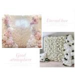 2 M * 2 M / 6,5 * 6,5 FTKünstlicher Blumenhintergrund Wandstoff Hintergrund Blumenwand, Blumenarrangement Blumenwandpaneel-Set, Seidenhortensien-Blumenpaneel Für Fotohintergrund(