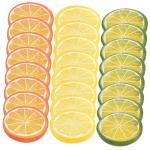 4 Sätze Nachahmung Einer Zitronenscheibe Gefälschte Zitrone Künstliche Zitronen Foto Fälschung Tisch Kalk Simulation Von Zitronenscheiben Zitrone-limetten-Scheibe PVC 24 Stück