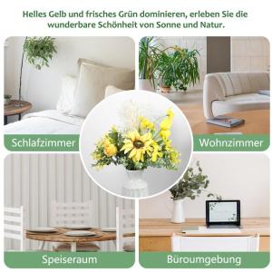 Meerdere bundels rozen, zoals echt boeket, hortensia, voor bruiloft, feest, tafelopzetstukken, bloemstuk, thuis, keuken, decoratie (kunstzonnebloemenboeket)