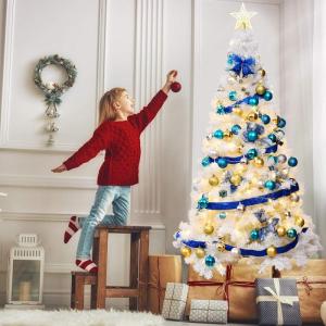 Kunstkerstboom, dennenboom met metalen standaard, pvc-naalden, kunstboom, ideaal voor thuis, kantoor, winkels en hotels, wit