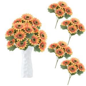Boeket van kunstbloemen, 20 stuks, kunstzonnebloemen, decoratieve kunstbloemen, boeket voor thuis, tafeldecoratie, cadeau, kantoor, bruiloft, 1507