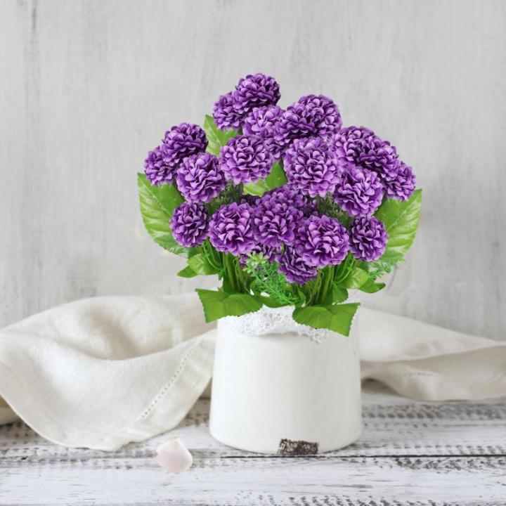 Boeket van kunstbloemen, hortensia, kunstbloemen, als echt voor bruidsboeketten, huis, kantoor, hotel, feestdecoratie, middenstuk, bloemstukken, bloemstukken