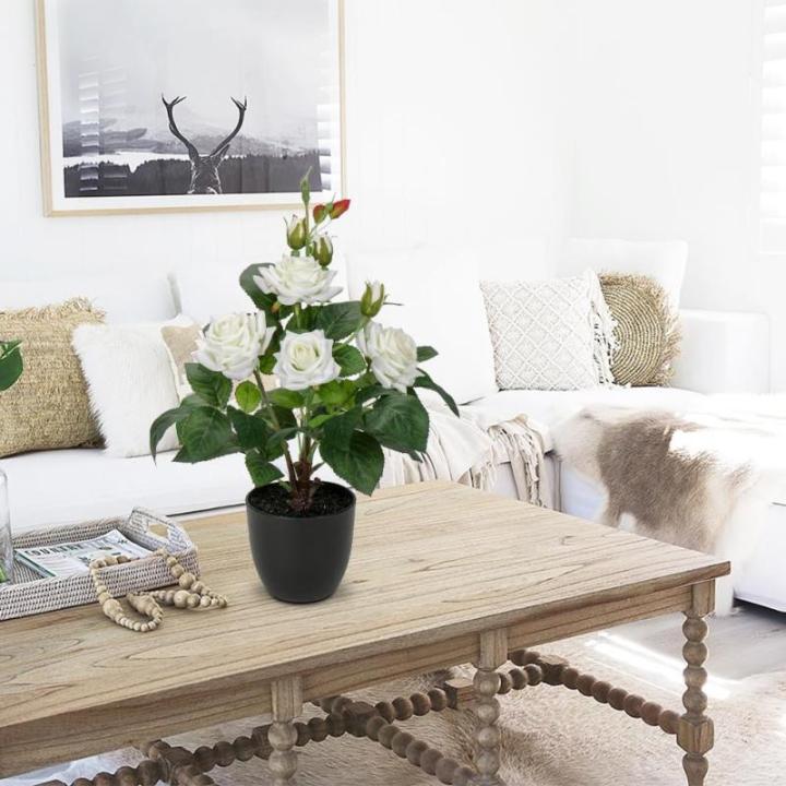 Kunstbloemen, rozenstruik, , kunstrozen in pot, rozenstruik, decoratie, woonkamer, balkon, terras, tuin, bruiloft