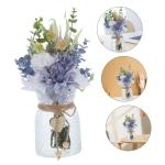 1 Satz Simulierte Vasenornamente Hochzeitsfeier Blumendekor Blumenstraußdekoration Zum Selbermachen Zarte Simulierte Blumen Blumenrequisite Gefälschte Blumen Keramikvase Holz