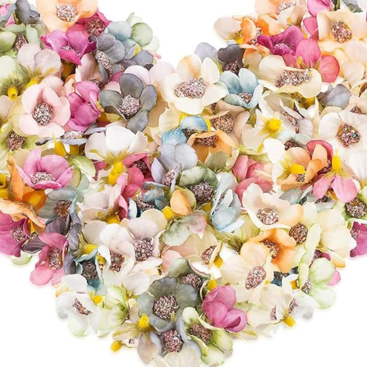 100 stuks kunstbloemkoppen, kunstmadeliefjes, bloemkoppen, stoffen bloemen, , knutselen, voor doe-het-zelf ornamenten, accessoires, handwerk