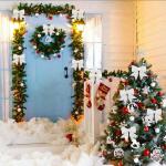 10 stuks witte strikken kerstmis glitter kerstboom strikken kerstboomversiering voor familiefeesten feestdecoratie voor Kerstmis vakantie bruiloft feesten