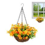 Künstliche Hängende Blumen Für Den Außenbereich – Hängende Blumenkörbe Für Draußen, Hängender Gänseblümchenkorb-Blumentopf | Künstlicher Hängender Blumenkorb Für Zu