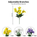 9 Bundels Outdoor UV Bestand Nep Bloemen Zomer Decoratie Bloemen DIY Tafels Party Thuis Groen Struiken Planten Huis Tuin Decor