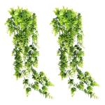 Kunstmatige eucalyptus klimop, 2 stuks, groene plastic planten wijnstok voor thuis, kantoor, tuin, bruiloft, feest, binnen- en buitenwanddecoratie
