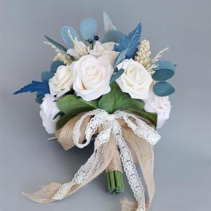 Hochzeitsstrauß for die Braut mit künstlichen Blumen, Blumenarrangement for Tischdekoration zu Hause, Hochzeitsfeier-Dekoration, Valentinstag, Hochzeit