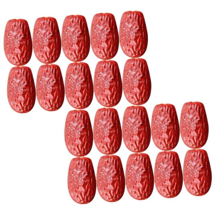 3 Sätze Simulierte Jujube Gefälschte Walnuss Lebensechte Nussdekoration Vorgeben, Obst Zu Spielen Naturgetreue Fruchtdekoration Simulationsdatum Falsches Datum PVC 30 Stück * 3