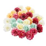 voor decoratie, 5 x 5 x 3,5 cm, voor binnen, zacht en natuurlijk, 6 kleuren, voor bruiloft, bruidsboeketten, feest, huis, kamer, decoratie, rododendron, 30 stuks
