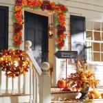 Kunstmatige herfstslinger met pioenroos, hortensia en herfst, pompoen, kunstbloemenkrans, decoratie voor tuin, bruiloft, open haard, feest, oogstfeest, herfstdecoratie