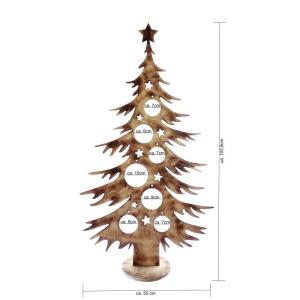 Decoratieve boom kerstdecoratie kerstboom kerstballen rustiek vintage gevlamd hout 103,5 x 58 cm Pohmer Design