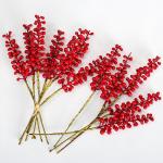 Simulierte Beerenzweige, 12 Stück, Künstliche Beeren, Biegbare Stiele, Zweige, Künstliche Früchte, wasserdichte Beerenzweige für Zuhause, Haus, Küche, Tisch, Korb (D)
