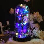 Eeuwige roos, mooie en het beest, Galaxy Rose, cadeau voor vriendin (vlinderblauw)