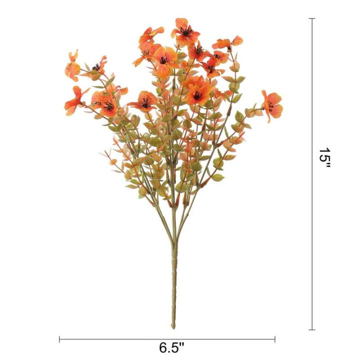 Kunstbloemen, herfst, 8 bundels kunstbloemen, herfstdecoratie, kunstbloemen, herfst, balkonplanten, zijden bloemen, herfsttakken, herfstdecoratie voor binnen en buiten, tuin, tafel