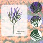 12 bundels kunstlavendel, kunstbloemen, UV-bestendige kunstbloemen, net echt, kunstbloemen, balkon, kunstbloemen, decoratie, binnen en buiten, boeket, kunstbloemen voor huis, tuin,