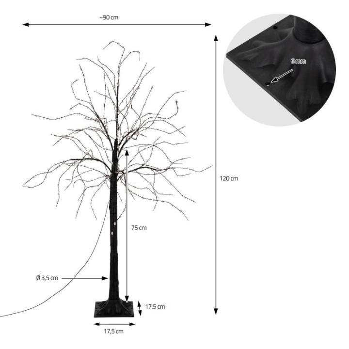 Led-boom 120 cm met 480 warmwitte leds, kunstkerstboom, lichtboom met stervormige lampen, decoratieve boom voor Kerstmis, flexibele takken, kerstdecoratie voor binnen en buiten, IP
