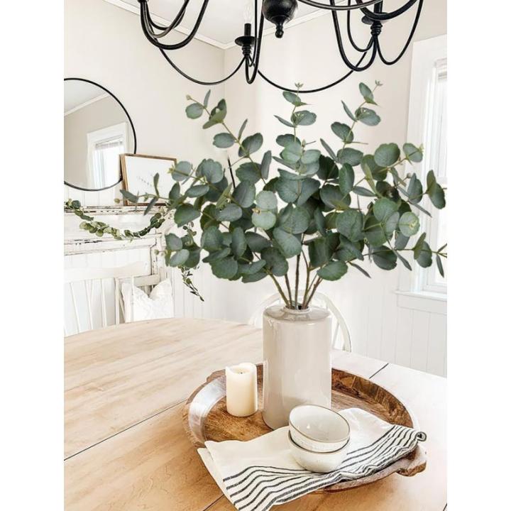 5 stuks kunsttakken, eucalyptus, decoratieve takken, groene eucalyptusbladeren, kunstplant als echte decoratieve planten voor bruiloft, tafelopzetstuk, bloemstuk, woondecoratie
