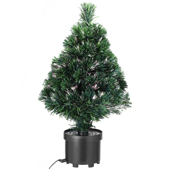 CASARIA Mini Kunstkerstboom 65cm Glasvezelverlichting Automatische Kleurverandering 9 Lichteffecten Nep Kerstboom Groen