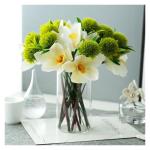 Kunstblumen Modernes nordisches Kunstblumenarrangement – ​​Glas, Silikagel und PU, Elegantes Dekor für Wohnzimmer, Esstische für jeden Anlass