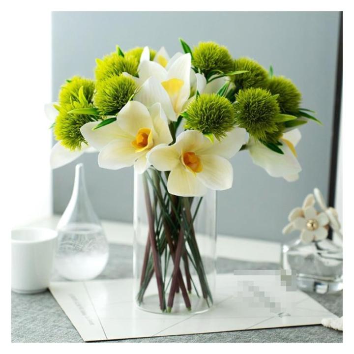 Kunstblumen Modernes nordisches Kunstblumenarrangement – ​​Glas, Silikagel und PU, Elegantes Dekor für Wohnzimmer, Esstische für jeden Anlass