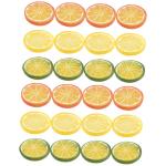 5 Sätze Nachahmung Einer Zitronenscheibe Gefälschte Himbeere Künstliche Zitronenscheiben Dekorationen Künstliche Fruchtscheiben Gemüse Obstscheiben Kalk PVC 24 Stück * 5