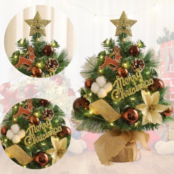Kleiner Weihnachtsbaum mit Beleuchtung Mini Weihnachtsbaum Klein Geschmückt LED Tisch Tannenbaum Künstlich Klein mit Lichterkette Weihnachtsbäume mit Weihnachtsdeko DIY Tischdek