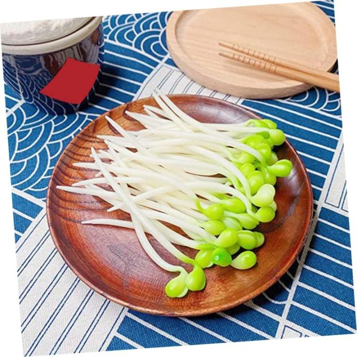 3 Sätze Sojasprossen Foto Requisite Gefälschtes Gemüsemodell Künstliche Bohnensprossen Lebensechte Künstliche Sojasprossen Dekoratives Gemüse Plastik Light Green 50 Stück * 