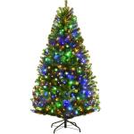 Kunstkerstboom met verlichting, 11 lichtmodi, 180 cm dennenboom met 1000 punten, snel op te zetten klapsysteem, kerstboom incl. metalen standaard