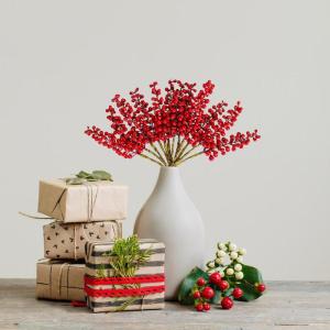 Simulierte Beerenzweige, 12 Stück, Künstliche Beeren, Biegbare Stiele, Zweige, Künstliche Früchte, wasserdichte Beerenzweige für Zuhause, Haus, Küche, Tisch, Korb (D)