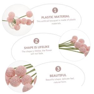 1Stk Simulierte Kugelchrysantheme künstlich lebendiges Gänseblümchen-Bouquet-Dekor künsliche Blumen Artificial Blumenstraußdekoration Blumenarrangement Strauß Plastik Rosa