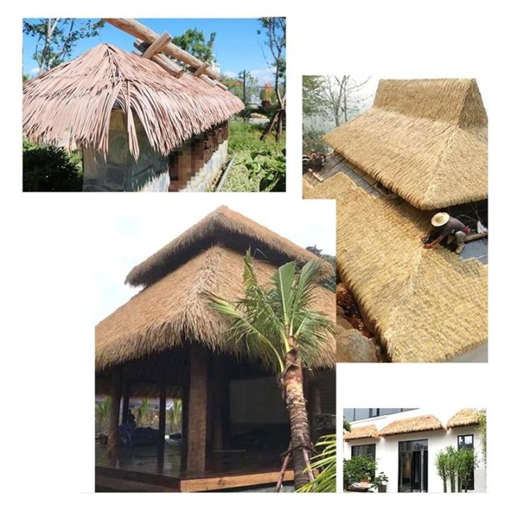 Palm Thatch Läufer Roll künstliche Thatch Fliese Kunststoff Thatch künstliche für Park Seaside Scenic Spot Dekoration Stroh Dach Traufe Fake Thatch Bauernhaus Dachdekoration St