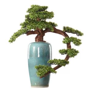 Künstlicher Bonsai-Baum Künstlicher Bonsai-Baum, 35,4 Zoll groß, Simulation Willkommens-Kiefer-Bonsai-Baum, Innen-Wohnzimmer-Dekoration, Simulation einer Topfpflanze mit Keramik