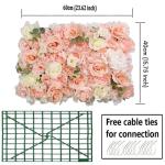 Kunstbloemen wanddecoratie 60 x 40 cm, voor thuis, feest, bruiloft, decoratie, (kleur: 12 stuks)