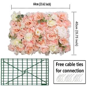 Kunstbloemen wanddecoratie 60 x 40 cm, voor thuis, feest, bruiloft, decoratie, (kleur: 6 stuks)