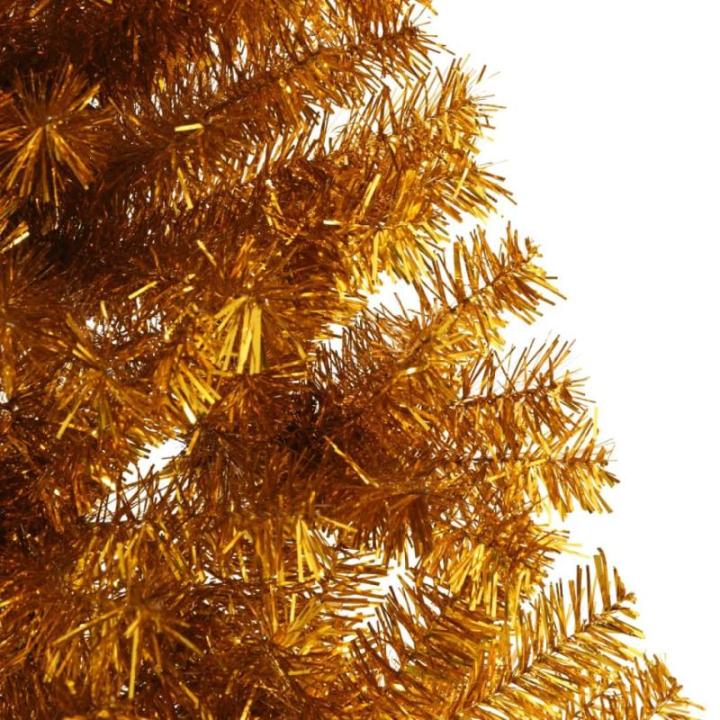 Kunstkerstboom, halve kerstboom met standaard, 240 cm hoog, kerstdecoratie, kunstboom, hoge kunstboom, kerstboom, kerstboom, kerstboom, PET en staal, goud