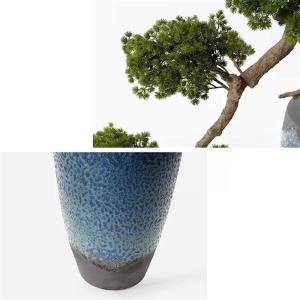 Künstlicher Bonsai-Baum Künstlicher Bonsai-Baum, neuer grüner Simulations-Willkommens-Kiefer-Bonsai-Baum im chinesischen Stil, Büro, Wohnzimmer, Desktop, großes Dekor, Simulat