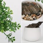 25 cm kunstplant bonsai boom in keramische pot esthetische Japanse bonsai decoratie voor woonkamer slaapkamer badkamer vensterbank decoratie - podocarpus kunstbonsai