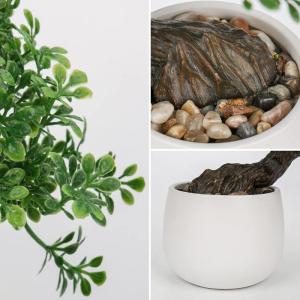 25 cm kunstplant bonsai boom in keramische pot esthetische Japanse bonsai decoratie voor woonkamer slaapkamer badkamer vensterbank decoratie - podocarpus kunstbonsai