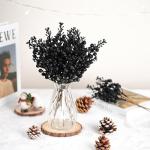 24 stuks kunstbessen, kerstdecoraties, 24 stuks, 24 cm, kunstglitter, bessen, stengels, takken, ornamenten, kunstmatige hulstbessen voor het maken van krans, kerstboomdecoratie, zw