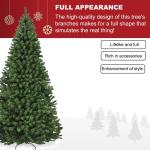 Kunstkerstboom, kerstboom met verlichting, realistische traditionele kerstboom, dichte takken, met metalen standaard, eenvoudig te monteren, perfect voor kerstdecoratie, 240 cm