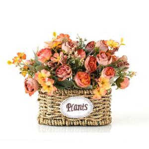 Simulierte Rosenornamente, Blumenarrangements for Den Wohnzimmertisch, Blumenarrangements Aus Grünpflanzen Und Dekorative Blumen(Oranje)
