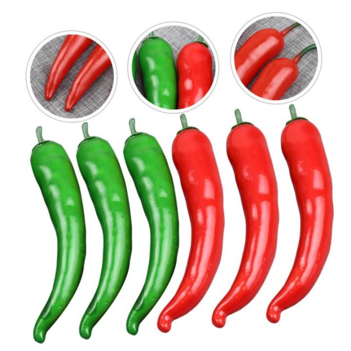 5 Sätze Simuliertes Pepper-Modell Wohnungsdeko Hausdeko Art Paprika Simulation Lebensechter Pfeffer Polyfoam-Paprika-Modell Food-Modell Pfeffer-Modell Poly-Drache 6 Stück * 5