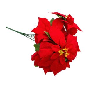 Kunstpoinsettia-boeket, 42 cm, natuurgetrouwe replica, kunstbloemen, kunstbloemen, boeket