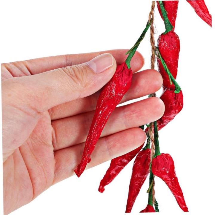 10 STK Chili-Pfeffer-modelldekoration Hängender Künstlicher Pfeffer Künstlicher Chili-mais Zum Aufhängen Verknüpfungen Zweige Dekoration Künstliche Paprika Tür Bot Noix Scha